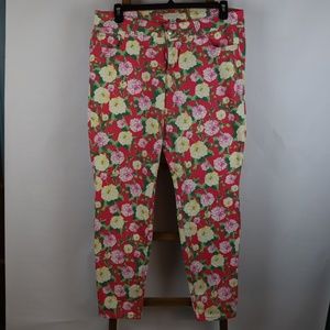 Pink Floral Pattern Skinny Jeans